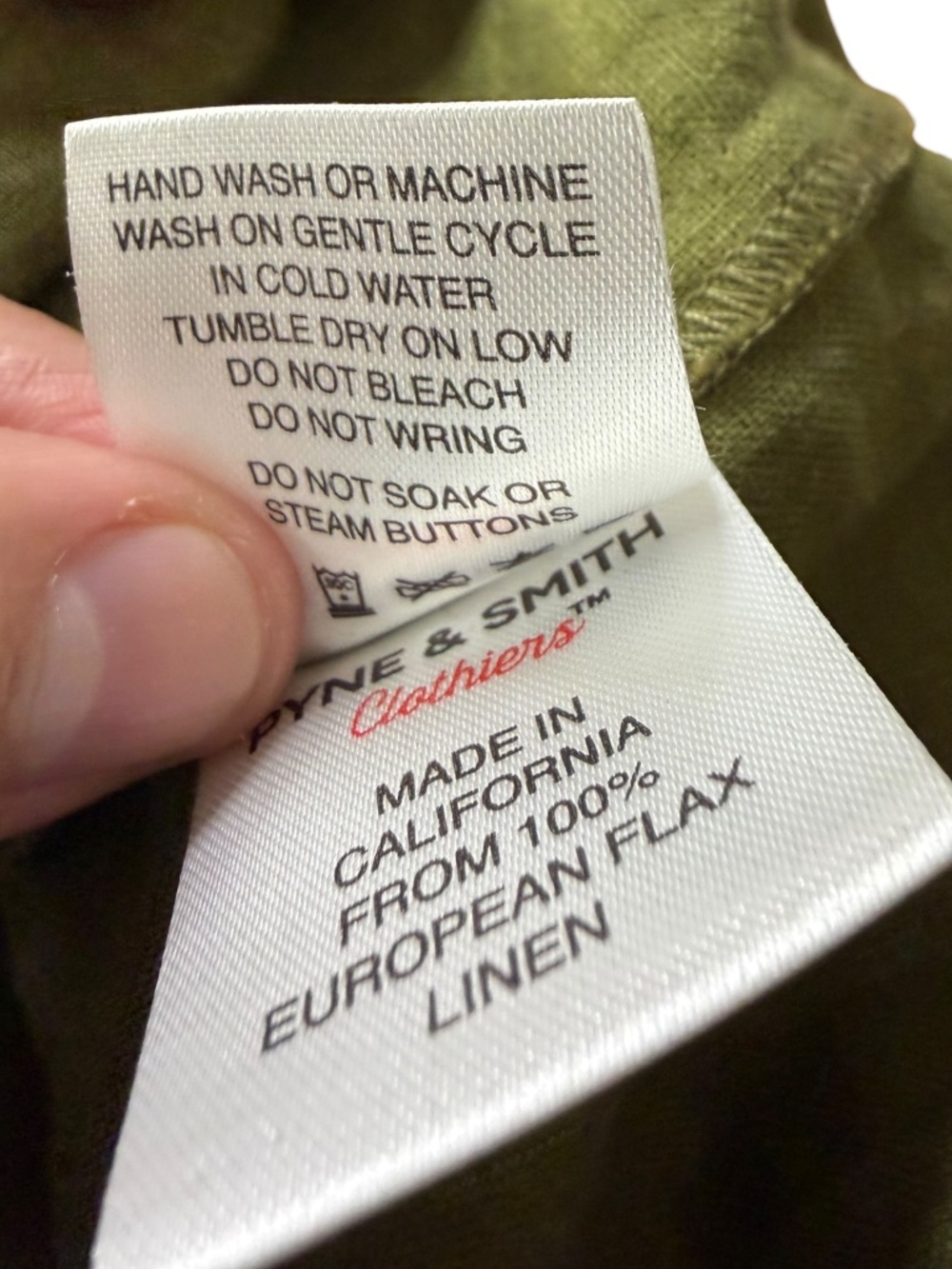 Pyne & Smith No.30 Linen Shirt Dress XS Sage Green Collared Midi Pockets - Picture 7 of 12